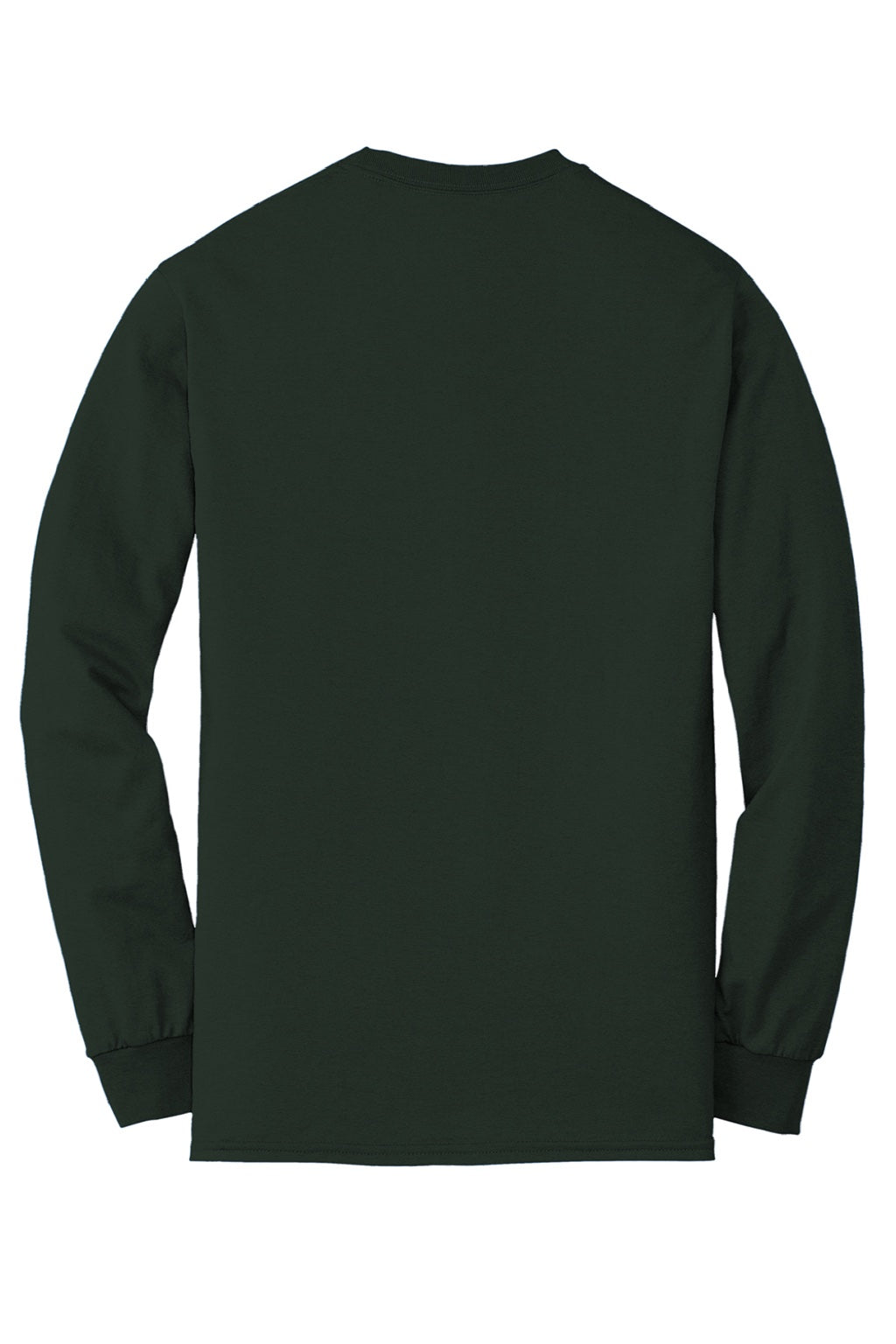 Gildan 8400 Mens DryBlend Moisture Wicking Long Sleeve Crewneck T-Shirt Forest Green Flat Back