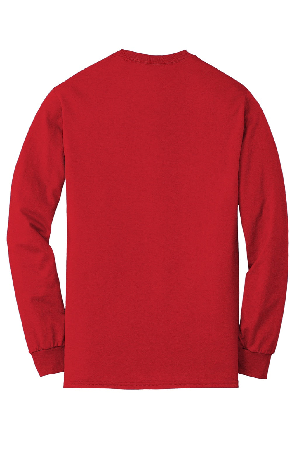 Gildan 8400 Mens DryBlend Moisture Wicking Long Sleeve Crewneck T-Shirt Red Flat Back