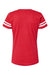 LAT 3537 Womens Fine Jersey Short Sleeve V-Neck T-Shirt Vintage Red/White Flat Back