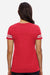 LAT 3537 Womens Fine Jersey Short Sleeve V-Neck T-Shirt Vintage Red/White Model Back