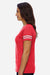LAT 3537 Womens Fine Jersey Short Sleeve V-Neck T-Shirt Vintage Red/White Model Side