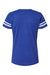 LAT 3537 Womens Fine Jersey Short Sleeve V-Neck T-Shirt Vintage Royal Blue/White Flat Back