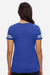 LAT 3537 Womens Fine Jersey Short Sleeve V-Neck T-Shirt Vintage Royal Blue/White Model Back