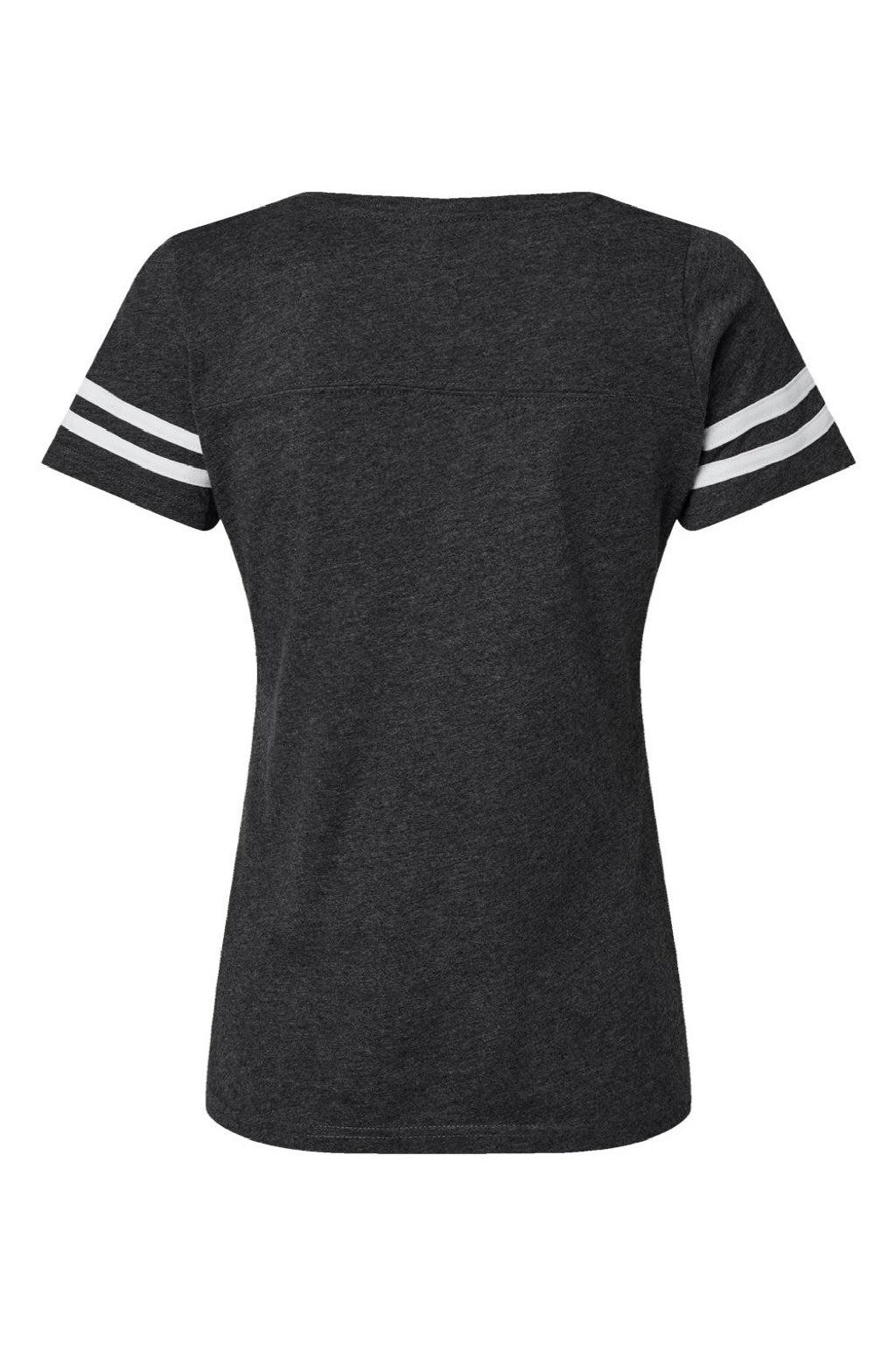 LAT 3537 Womens Fine Jersey Short Sleeve V-Neck T-Shirt Vintage Smoke Grey/White Flat Back
