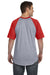 Augusta Sportswear 423 Mens Short Sleeve Crewneck T-Shirt Heather Grey/Red Model Back