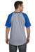 Augusta Sportswear 423 Mens Short Sleeve Crewneck T-Shirt Heather Grey/Royal Blue Model Back