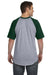 Augusta Sportswear 423 Mens Short Sleeve Crewneck T-Shirt Heather Grey/Dark Green Model Back