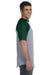 Augusta Sportswear 423 Mens Short Sleeve Crewneck T-Shirt Heather Grey/Dark Green Model Side