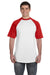 Augusta Sportswear 423 Mens Short Sleeve Crewneck T-Shirt White/Red Model Front