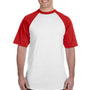 Augusta Sportswear Mens Short Sleeve Crewneck T-Shirt - White/Red