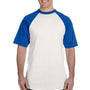 Augusta Sportswear Mens Short Sleeve Crewneck T-Shirt - White/Royal Blue