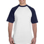 Augusta Sportswear Mens Short Sleeve Crewneck T-Shirt - White/Navy Blue