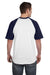 Augusta Sportswear 423 Mens Short Sleeve Crewneck T-Shirt White/Navy Blue Model Back