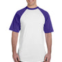 Augusta Sportswear Mens Short Sleeve Crewneck T-Shirt - White/Purple