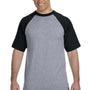 Augusta Sportswear Mens Short Sleeve Crewneck T-Shirt - Heather Grey/Black