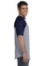 Augusta Sportswear 423 Mens Short Sleeve Crewneck T-Shirt Heather Grey/Navy Blue Model Side