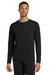 Gildan 42400 Mens Performance Jersey Moisture Wicking Long Sleeve Crewneck T-Shirt Black Model Front