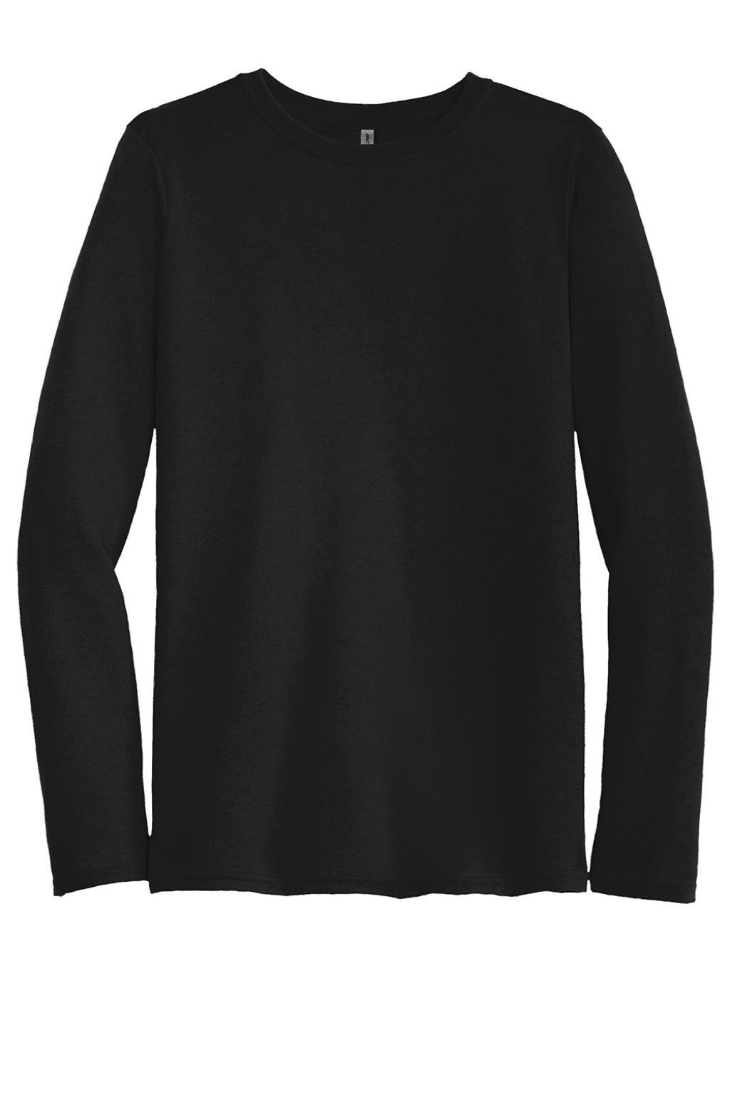 Gildan 42400 Mens Performance Jersey Moisture Wicking Long Sleeve Crewneck T-Shirt Black Flat Front