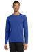 Gildan 42400 Mens Performance Jersey Moisture Wicking Long Sleeve Crewneck T-Shirt Royal Blue Model Front