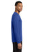 Gildan 42400 Mens Performance Jersey Moisture Wicking Long Sleeve Crewneck T-Shirt Royal Blue Model Side