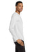 Gildan 42400 Mens Performance Jersey Moisture Wicking Long Sleeve Crewneck T-Shirt White Model Side