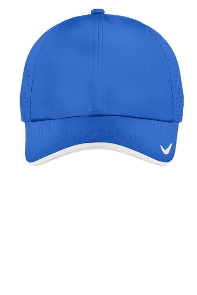 Nike 429467/NKFB6445 Mens Dri-Fit Moisture Wicking Adjustable Hat Sapphire Blue/White Flat Front
