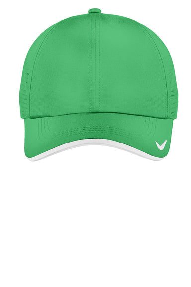Nike 429467/NKFB6445 Mens Dri-Fit Moisture Wicking Adjustable Hat Lucky Green/White Flat Front