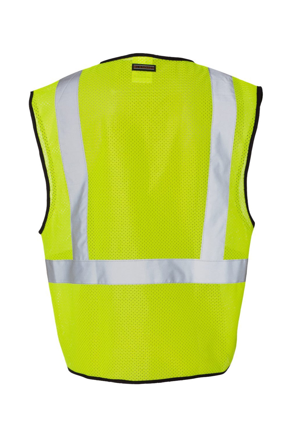 Kishigo 1519-1520 Unisex Single Pocket Zipper Mesh Class 2 Vest Lime Green Flat Back