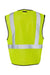 Kishigo 1519-1520 Unisex Single Pocket Zipper Mesh Class 2 Vest Lime Green Flat Back