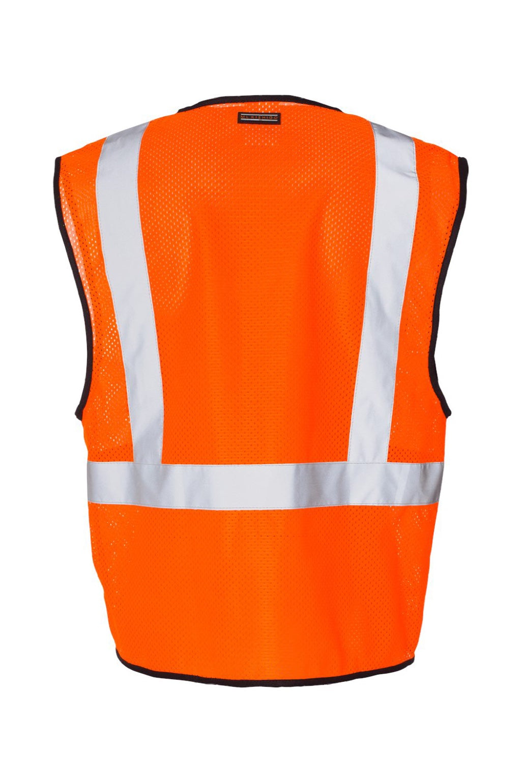 Kishigo 1519-1520 Unisex Single Pocket Zipper Mesh Class 2 Vest Orange Flat Back
