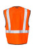 Kishigo 1519-1520 Unisex Single Pocket Zipper Mesh Class 2 Vest Orange Flat Back