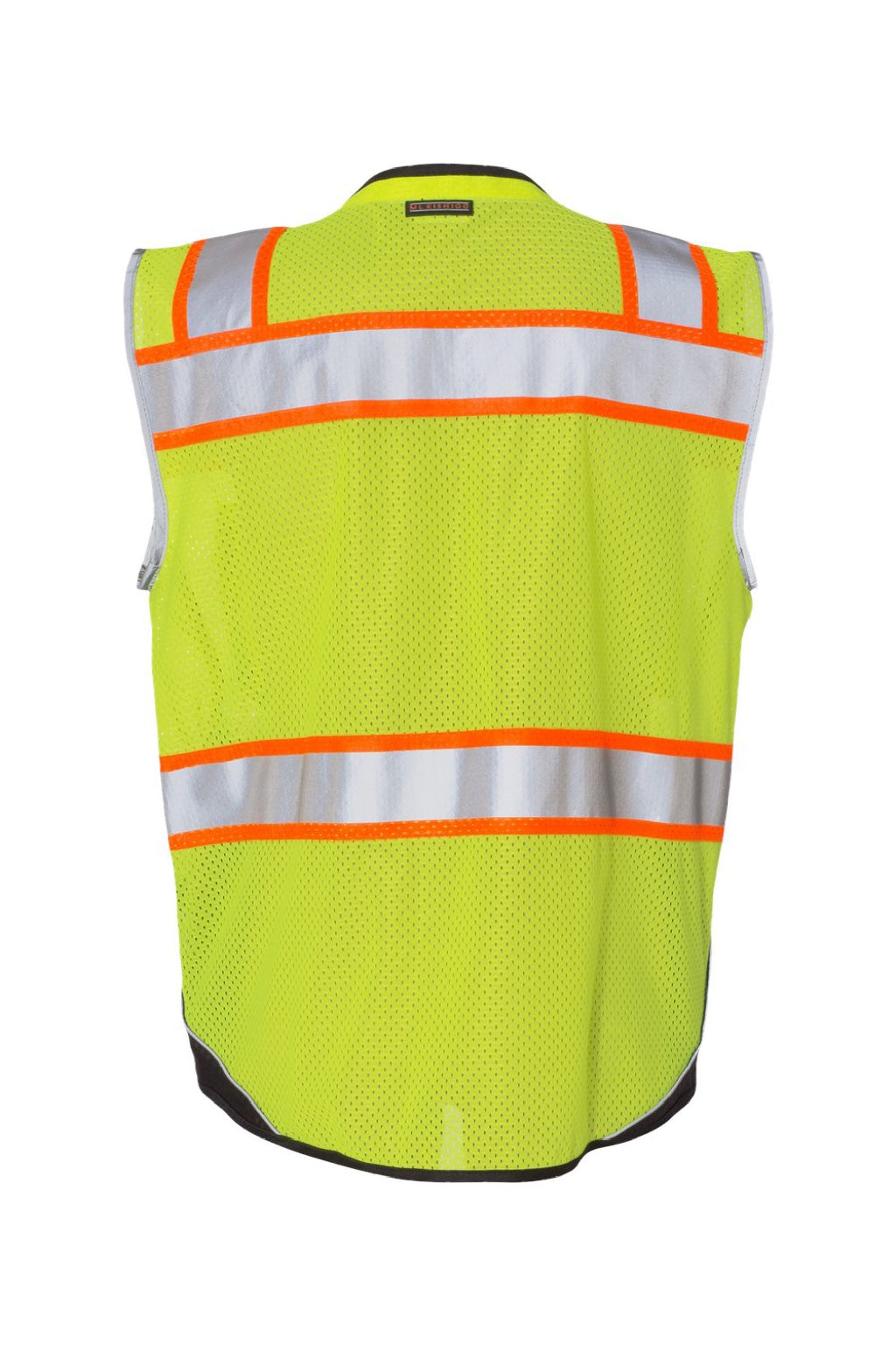 Kishigo 1515-1516 Unisex Premium Black Series Black Bottom Class 2 Vest Lime Green Flat Back