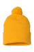 Sportsman Hats SP15 Unisex Pom-Pom Cuffed Beanie Gold Flat Front