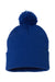 Sportsman Hats SP15 Unisex Pom-Pom Cuffed Beanie Royal Blue Flat Front