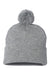 Sportsman Hats SP15 Unisex Pom-Pom Cuffed Beanie Heather Grey Flat Front