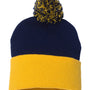 Sportsman Hats Unisex Pom-Pom Cuffed Beanie - Navy Blue/Gold