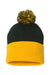 Sportsman Hats SP15 Unisex Pom-Pom Cuffed Beanie Forest Green/Gold Flat Front