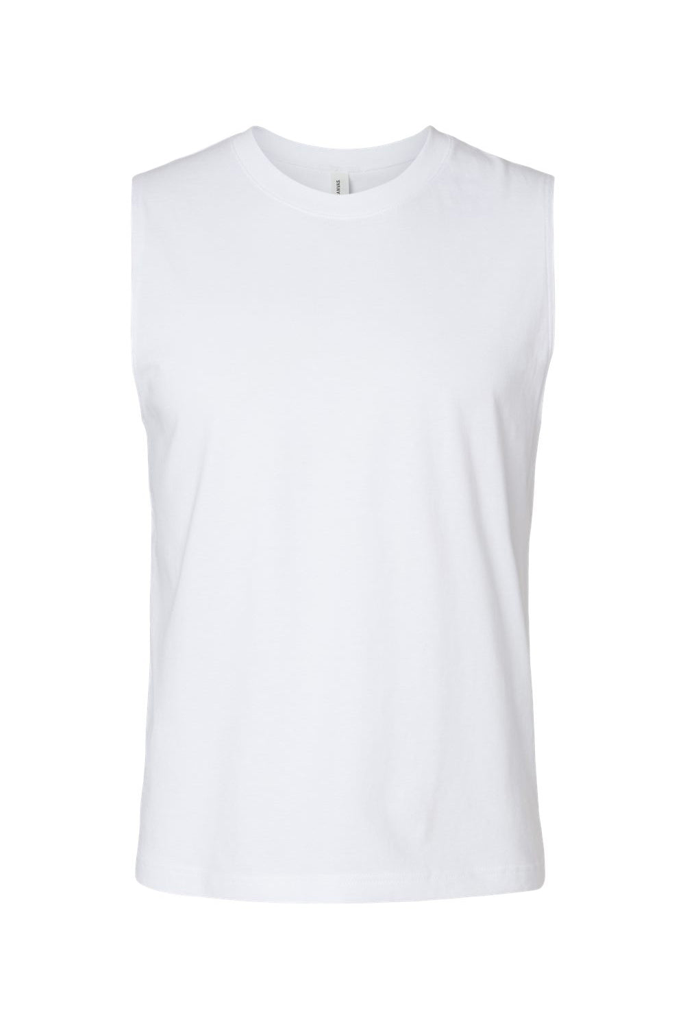Bella + Canvas 3483 Mens Jersey Muscle Tank Top White Flat Front