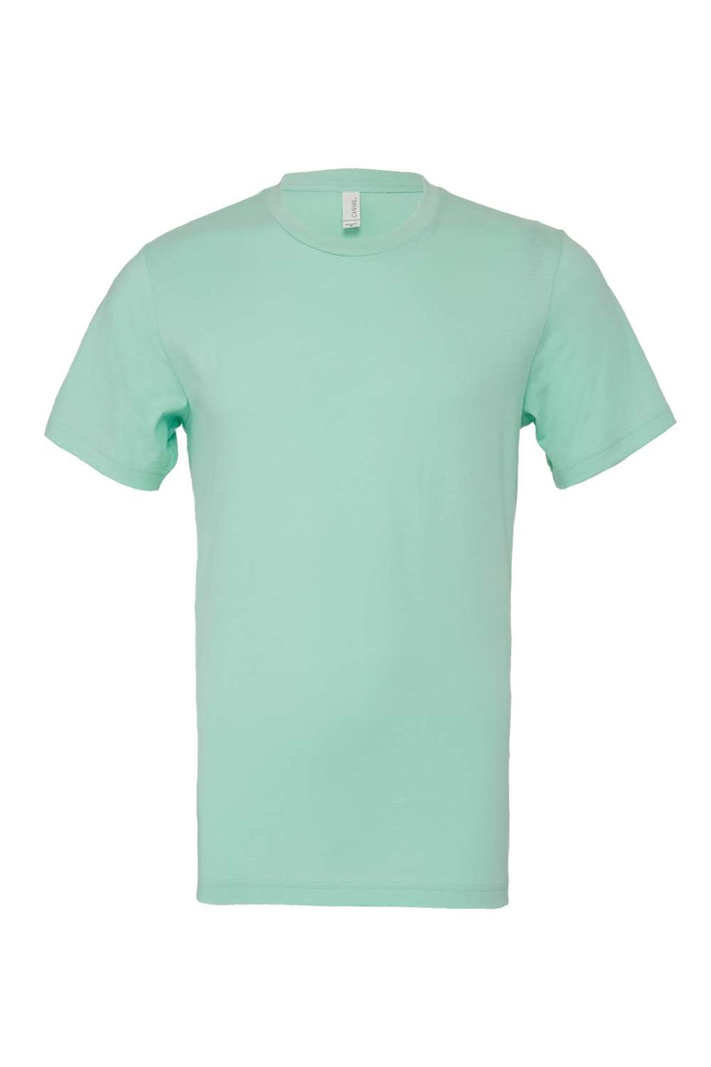 Bella + Canvas BC3001/3001 Mens Jersey Short Sleeve Crewneck T-Shirt Mint Green Flat Front