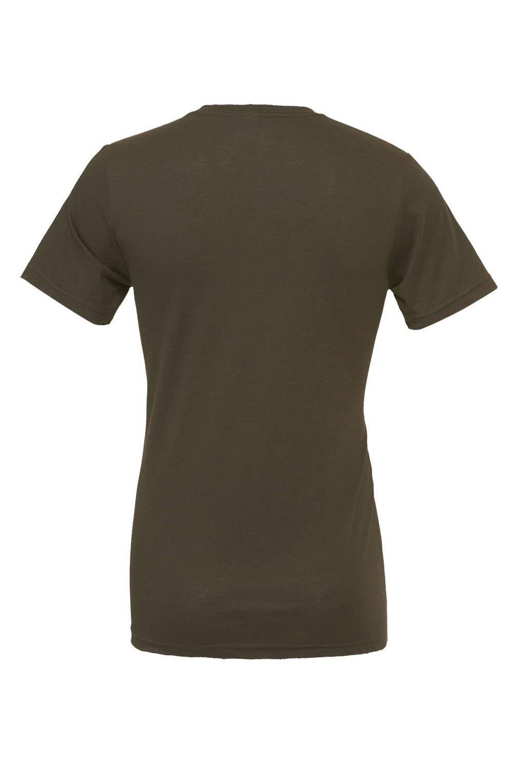 Bella + Canvas BC3001/3001C Mens Jersey Short Sleeve Crewneck T-Shirt Army Green Flat Back