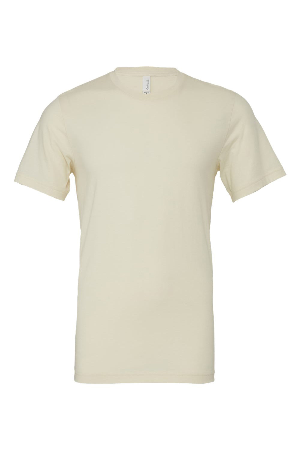 Bella + Canvas BC3001/3001C Mens Jersey Short Sleeve Crewneck T-Shirt Natural Flat Front