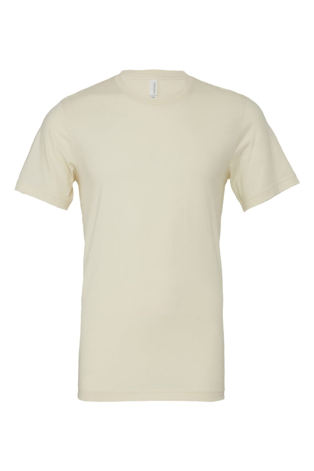 Bella + Canvas BC3001/3001 Mens Jersey Short Sleeve Crewneck T-Shirt Natural Flat Front
