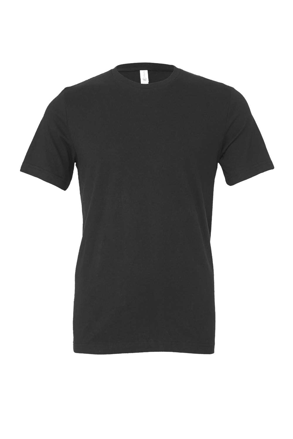 Bella + Canvas BC3001/3001C Mens Jersey Short Sleeve Crewneck T-Shirt Dark Grey Flat Front