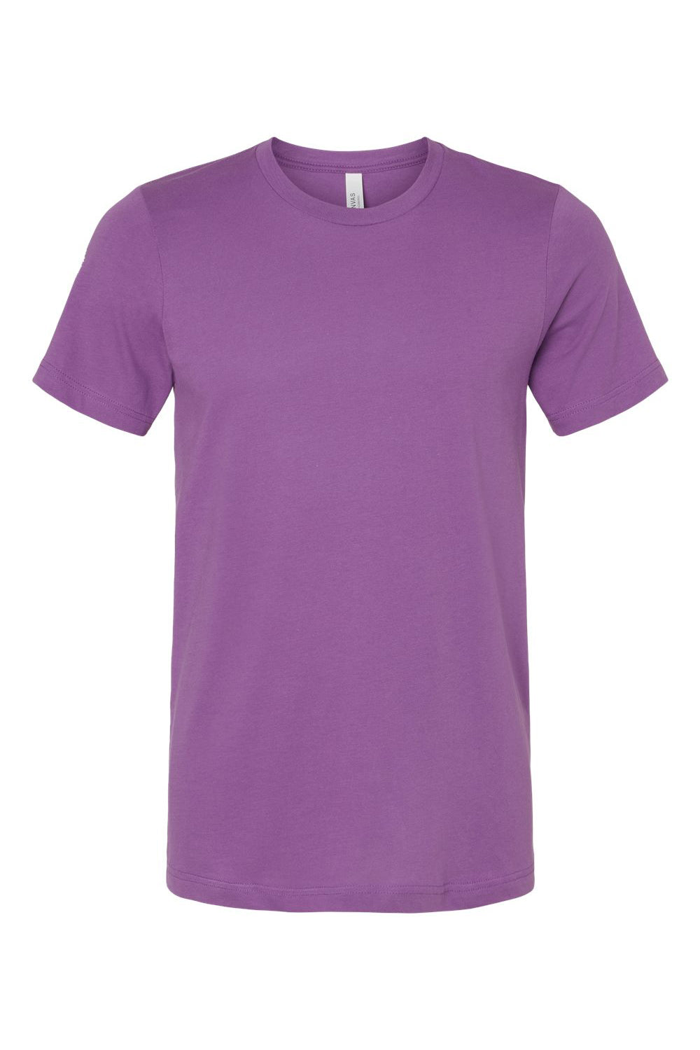 Bella + Canvas BC3001/3001C Mens Jersey Short Sleeve Crewneck T-Shirt Royal Purple Flat Front