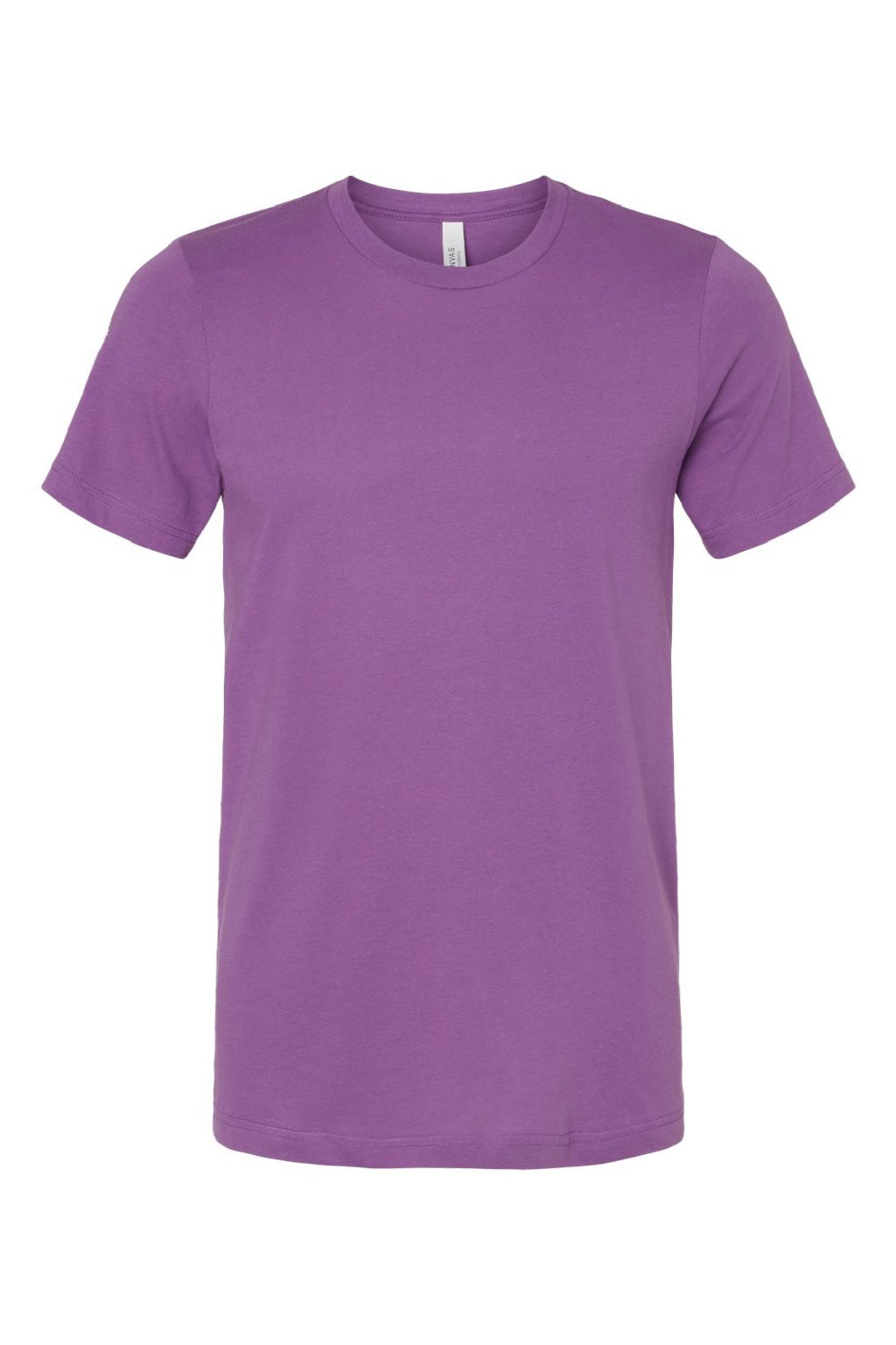 Bella + Canvas BC3001/3001 Mens Jersey Short Sleeve Crewneck T-Shirt Royal Purple Flat Front