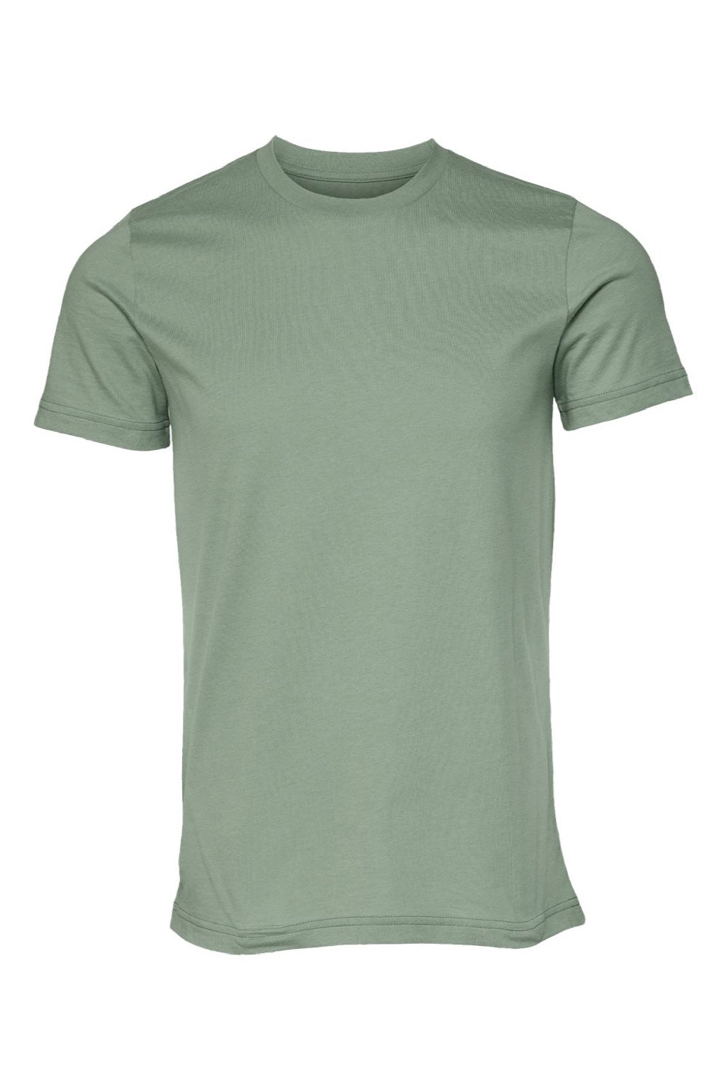 Bella + Canvas BC3001/3001 Mens Jersey Short Sleeve Crewneck T-Shirt Sage Green Flat Front