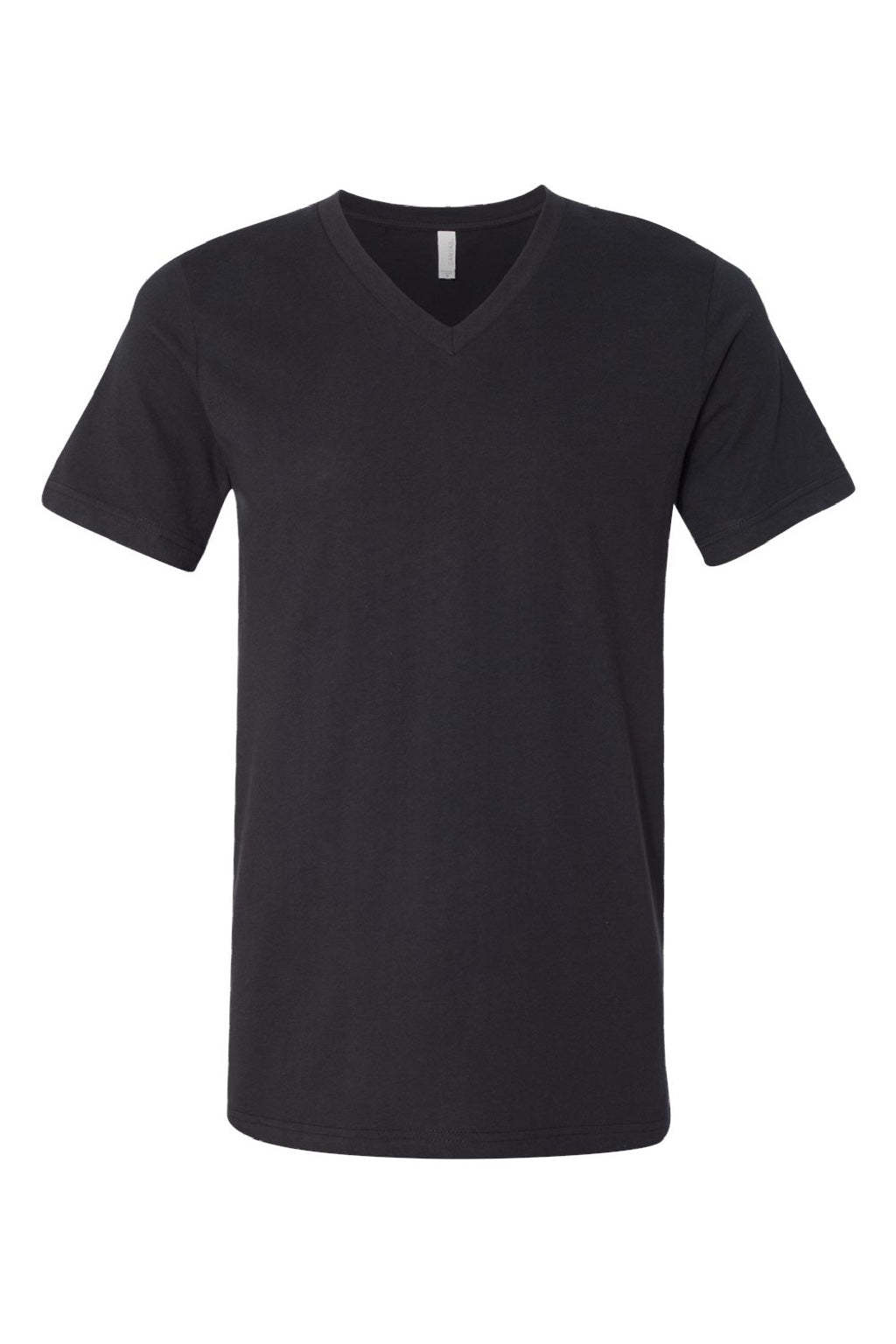 Bella + Canvas BC3005/3005 Mens Jersey Short Sleeve V-Neck T-Shirt Vintage Black Flat Front