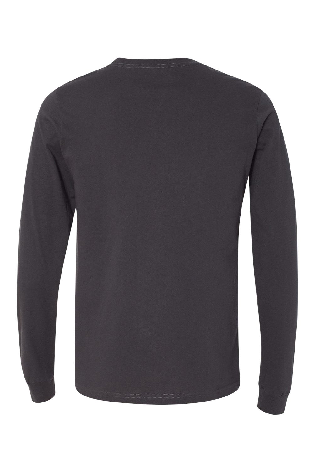 Bella + Canvas BC3501/3501 Mens Jersey Long Sleeve Crewneck T-Shirt Dark Grey Flat Back