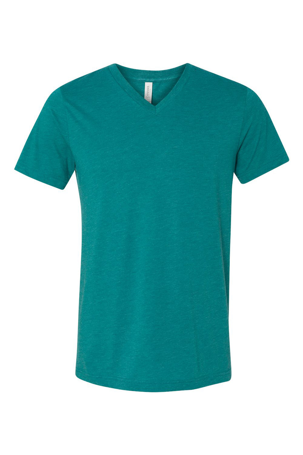Bella + Canvas BC3415/3415C/3415 Mens Short Sleeve V-Neck T-Shirt Teal Green Flat Front