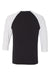 Bella + Canvas BC3200/3200 Mens 3/4 Sleeve Crewneck T-Shirt Black/White Flat Back
